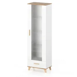 witryna-regal-na-ksiazki-polka-szafka-bialy-mat-dab-wotan-scandi-60-cm