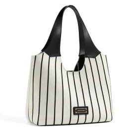 torebka-damska-monnari-bag2330-duza-shopperka-na-ramie-paski-czarno-kremowa