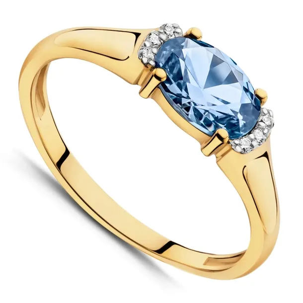 ZŁOTY PIERŚCIONEK ZARĘCZYNOWY TOPAZ 333 8K R.17