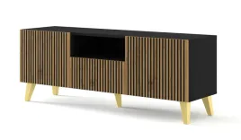 szafka-rtv-ravenna-f-150-cm-2d1s-czarny-mat-dab-artisan-z-czarnym-frezem