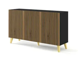 komoda-ravenna-f-150-cm-3d-czarny-mat-dab-artisan-z-czarnym-frezem