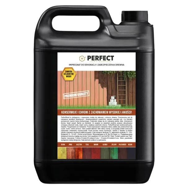 Impregnat do drewna barwiący PERFECT WOOD 10 L - 120 m2 KOLORY EKOLOGICZNY