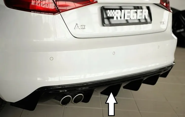 Dokładka tylnego zderzaka dyfuzor RIEGER do AUDI A3 8V 12-16