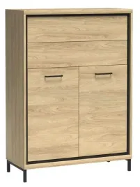 dab-komoda-wysoka-120-cm-pojemna-metalowe-nogi-salon-jadalnia-sypialnia