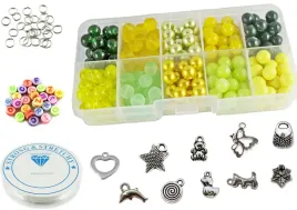 koraliki-szklane-8mm-organizer-220szt-zestaw-zolto-zielony