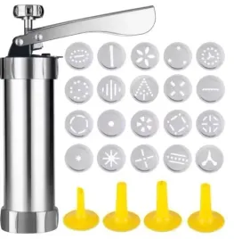 maszynka-do-ciastek-zestaw-do-dekoracji-ciast-i-kremow-24-elementy-srebrna