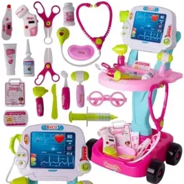 maly-lekarz-doktor-zestaw-lekarski-na-wozku-ekg-dla-dzieci-stetoskop