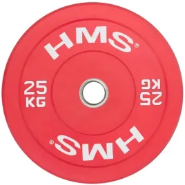 talerz-olimpijski-obciazenie-na-gryf-sztange-gumowane-hms-bumper-red-25kg