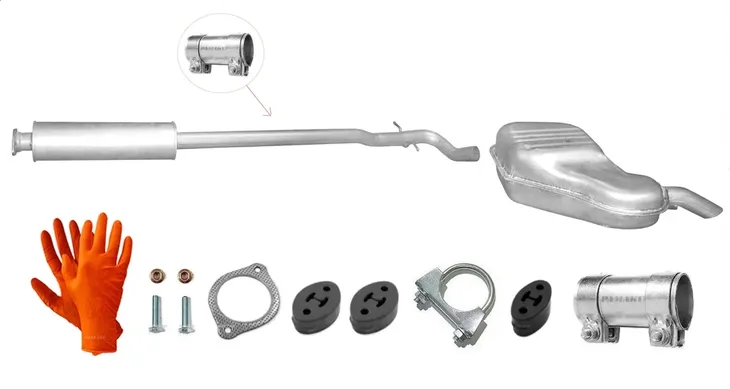 VOLVO S60 I 2.0 2.3 2.4 2.5 2.4D (2000-2010) TŁUMIK ŚRODKOWY KOŃCOWY