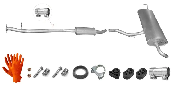 NISSAN QASHQAI 1.6i 16V 2WD 84-86kW (OD 2006r.) TŁUMIK ŚRODKOWY KOŃCOWY