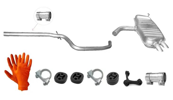 VW TOURAN 1.9 TDi (2004-2010) RURA ŚRODKOWA + TŁUMIK KOŃCOWY