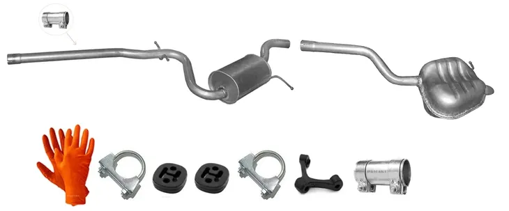 VW GOLF V + VI 1.4 1.6 (2007-2013) KOMBI TŁUMIK ŚRODKOWY KOŃCOWY