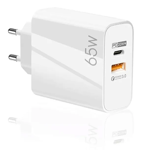 SZYBKA ŁADOWARKA 65W GaN USB-C USB-A FAST CHARGER PD QC