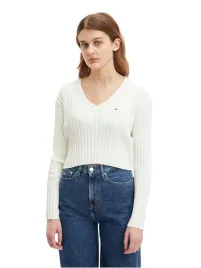 tommy-hilfiger-damski-sweter-vneck-sweater-ecru-rm