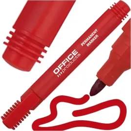 marker-permanentny-office-products-czerwony-pisak-okragly-wodoodporny