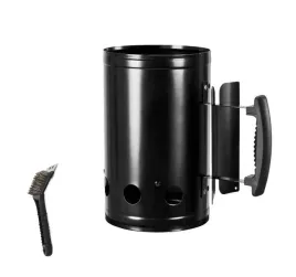 czarny-stylowy-komin-do-bykietow-rolzpal-grill-szczotka