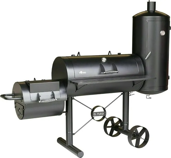 GRILL WĘGLOWY DUŻA WĘDZARNIA El Fuego Kiona 118kg NOWA ! 2 KOMORY SOLIDNA %