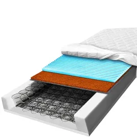 Zdjęcie produktu H3 H4 Materac sprężynowy bonell 140x200 20 cm HR kokos konturowy pianka