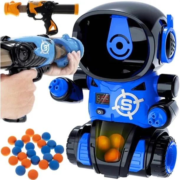 GRA ZRĘCZNOŚCIOWA GŁODNY ROBOT STRZELANIE DO CELU + 2x PISTOLETY i KULKI