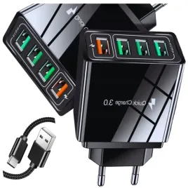 szybka-ladowarka-4x-usb-ladowanie-3-0-uniwersalna-z-kablem-gratis-moc-amper