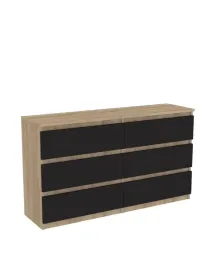 komoda-dab-sonoma-z-szufladami-140cm-6-szuflad-czarne-fronty-producent