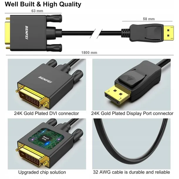 benfei-kabel-displayport-do-dvi-18m-konwerter-certyfikat-ce