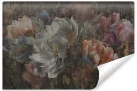 fototapeta-scienna-abstrakcyjne-kwiaty-peonie-piwonie-beton-mur-400x280