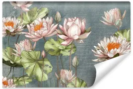 fototapeta-scienna-lilie-wodne-kwiaty-abstrakcja-natura-liscie-360x240