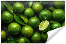 fototapeta-scienna-do-jadalni-soczyste-limonki-owoce-cytrusy-450x300