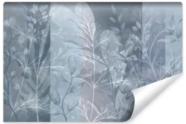 fototapeta-do-salonu-niebieskie-liscie-galazki-abstrakcja-mural-450x300