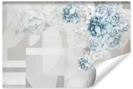 fototapeta-do-salonu-piwonie-peonie-wzor-geometryczny-abstrakcja-450x300