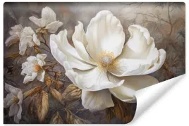 fototapeta-do-sypialni-kremowy-kwiat-natura-abstrakcja-liscie-retro-450x300