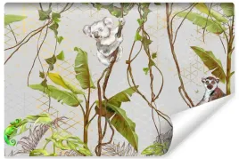 fototapeta-dziecieca-koala-lemur-tropikalny-las-abstrakcja-450x300