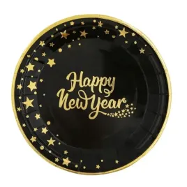 talerzyki-happy-new-year-6szt-czarno-zlote-18cm-sylwester-na-sylwestra