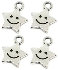zawieszka-metalowa-gwiazda-gwiazdka-usmiech-buzka-charms-srebrna-11mm-4szt