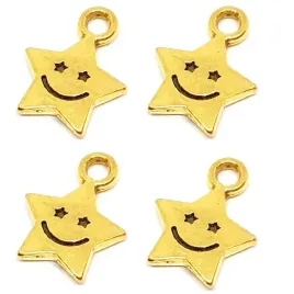 zawieszka-metalowa-gwiazda-gwiazdka-usmiech-buzka-charms-zlota-11mm-4szt