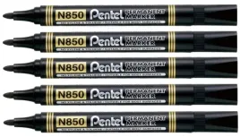 marker-permanentny-pentel-n850-okragly-czarny-5-sztuk