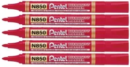 marker-permanentny-pentel-n850-okragly-czerwony-5-sztuk