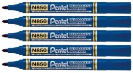 marker-permanentny-pentel-n850-okragly-niebieski-5-sztuk