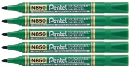 marker-permanentny-pentel-n850-okragly-zielony-5-sztuk