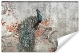 fototapeta-do-sypialni-paw-beton-mur-mural-kwiaty-abstrakcja-450x300