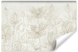 fototapeta-scienna-kwiaty-natura-styl-line-art-mural-beton-400x280