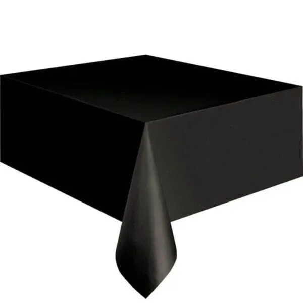OBRUS URODZINOWY CZARNY 137X274CM