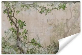 fototapeta-do-jadalni-drzewa-liscie-abstrakcja-mural-beton-450x300