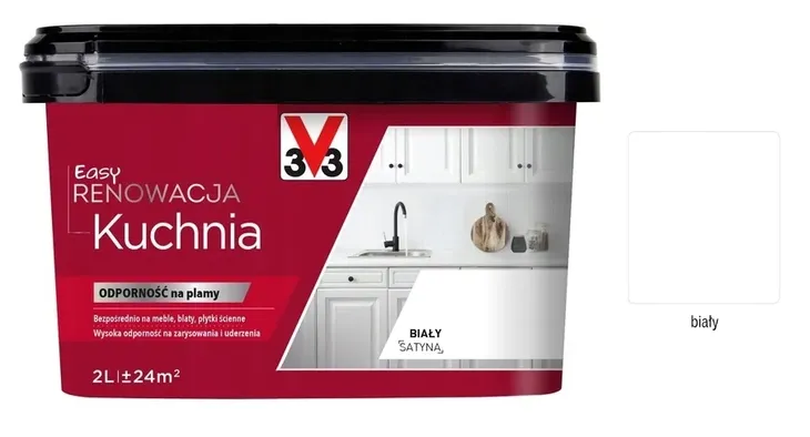 V33 Farba renowacja KUCHNIA I MEBLE 2 L Biały satyna