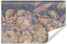fototapeta-do-salonu-tropikalne-liscie-rosliny-paprocie-styl-retro-450x300