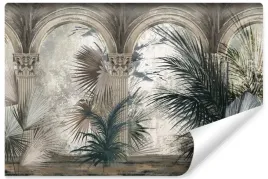 fototapeta-scienna-abstrakcyjne-kolumny-liscie-tropikalne-vintage-450x300