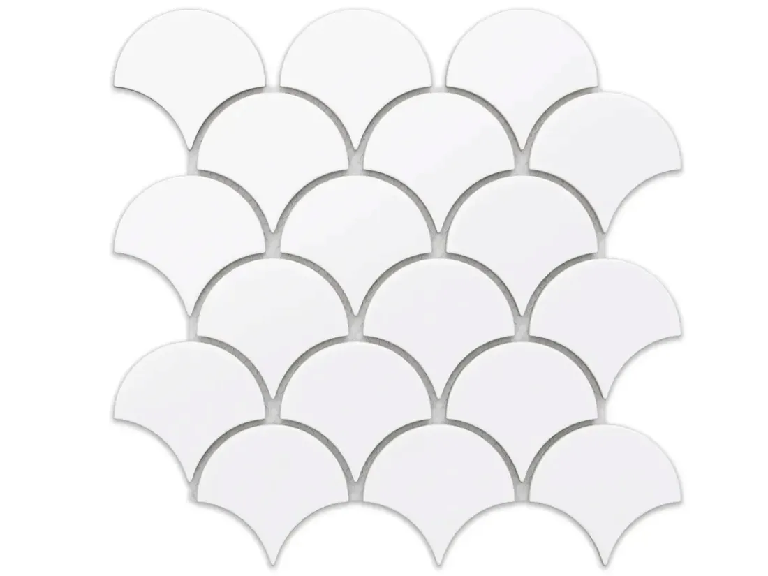 mozaika-ceramiczna-fish-scale-white-mat-biala