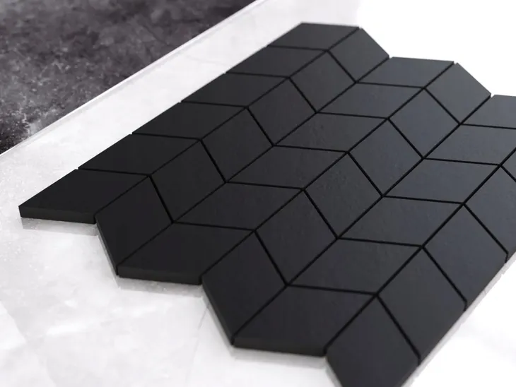 mozaika-gresowa-chevron-romb-czarna-grafit-doblo-stan-nowy