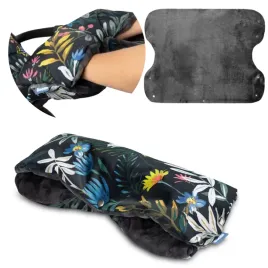 sensillo-rekawica-ciepla-mufka-do-wozka-sanek-polar-kwiaty